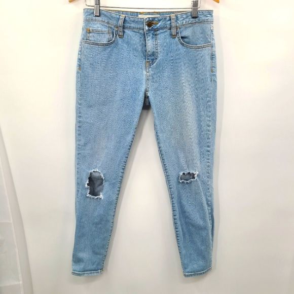 VANS light Wash Destroyed Busted Knee‎ Distressed Jeans Women's Size 10 - Picture 1 of 4